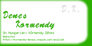 denes kormendy business card