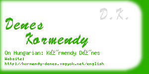 denes kormendy business card